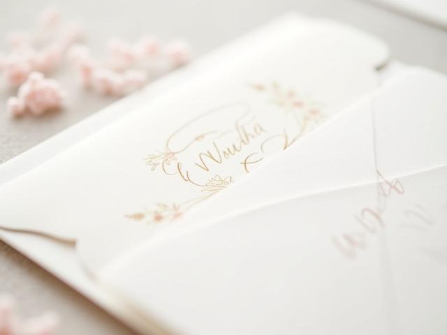 Bespoke wedding stationery suite with elegant details